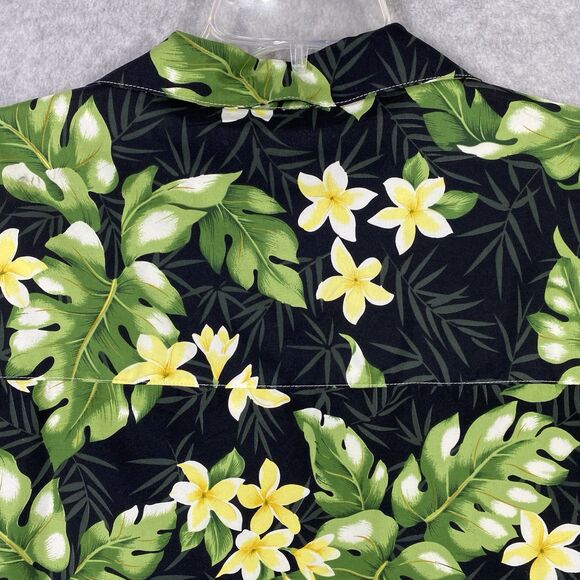 Sunset Breeze Hawaiian Shirt Mens Sz XXL Green Black Palm Leaves Microfiber - Picture 8 of 12